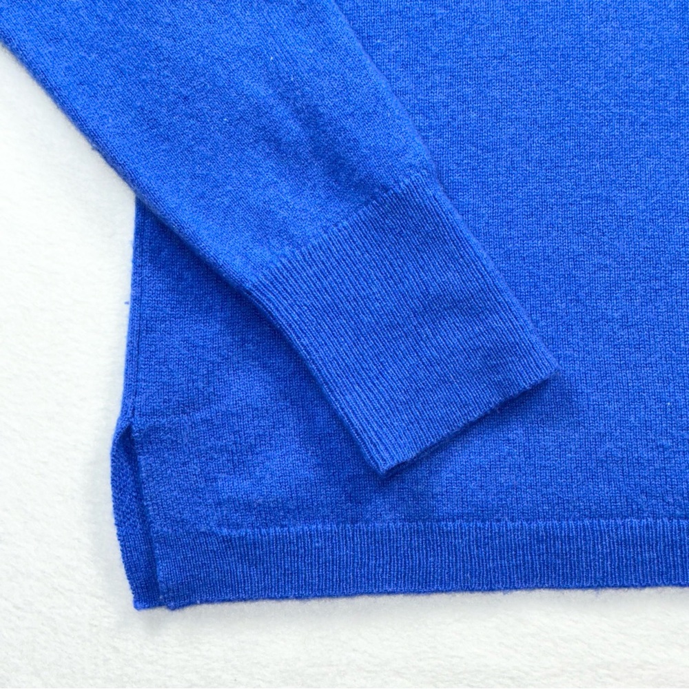 J. Crew Cashmere Classic Fit Crewneck Sweater Womens Medium Cobalt Blue - Picture 4 of 6